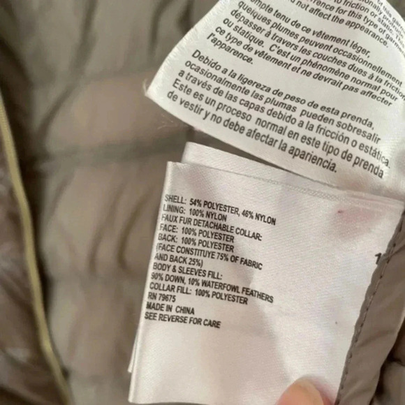 Michael kors champagne puffer jacket faux fur collar XL - Picture 11 of 11